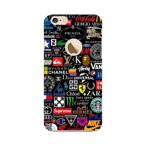 Brands Logo's Mobile Cover For Apple iPhone 6s with Apple Hole