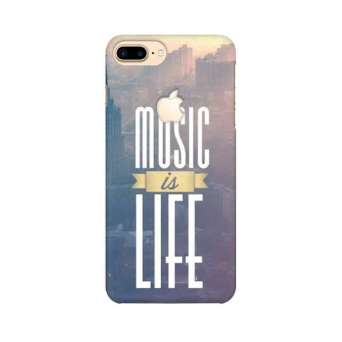 Music is Life Mobile Cover For Apple iPhone 7 Plus with Apple Cut