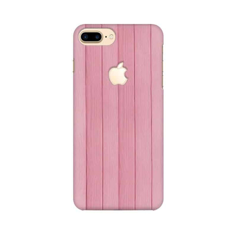 Pink Wood Mobile Cover For Apple iPhone 7 Plus with Apple Cut