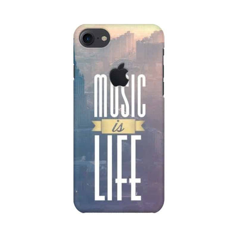 Music is Life Mobile Cover For Apple iPhone 7 with Apple Cut