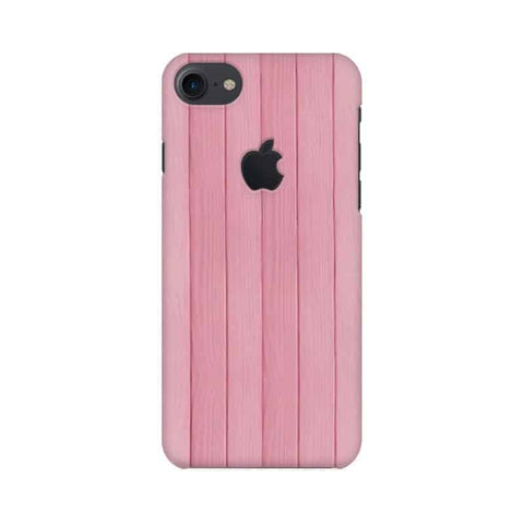 Pink Wood Mobile Cover For Apple iPhone 7 with Apple Cut