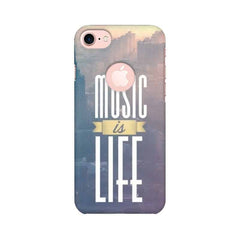 Music is Life Mobile Cover For Apple iPhone 7 with Round Cut