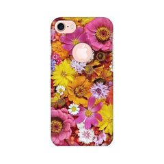 Colorful Flowers Background Mobile Cover For Apple iPhone 7 with Round Cut