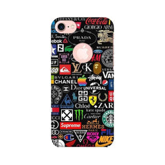 Brands Logo's Mobile Cover For Apple iPhone 7 with Round Cut