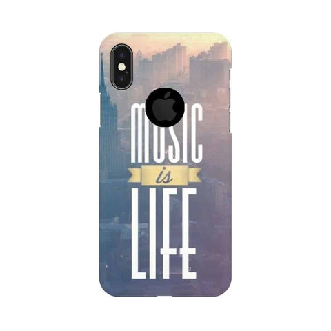 Music is Life Mobile Cover For Apple iPhone X With Hole