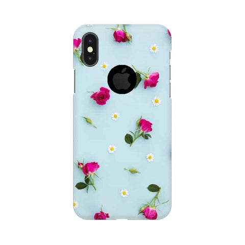 Floral Background Mobile Cover For Apple iPhone X With Hole