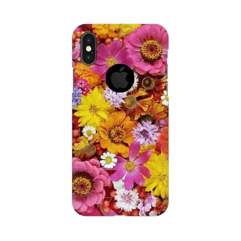 Colorful Flowers Background Mobile Cover For Apple iPhone X With Hole