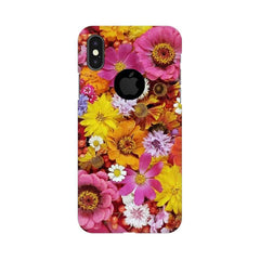 Colorful Flowers Background Mobile Cover For Apple iPhone X With Hole