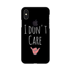 I Don't Care Mobile Cover For Apple iPhone X With Hole