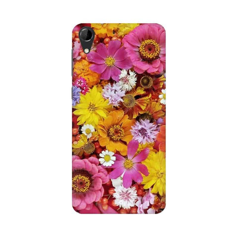 Colorful Flowers Background Mobile Cover For HTC Desire 728