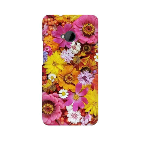 Colorful Flowers Background Mobile Cover For HTC One M7