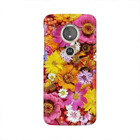 Colorful Flowers Background Mobile Cover For Moto E5 Plus