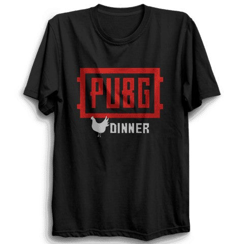 PUBG CHICKEN DINNER GRAPHIC HALF SLEEVE T-SHIRT