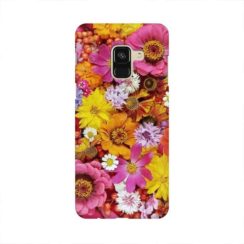 Colorful Flowers Background Mobile Cover For Samsung A8+