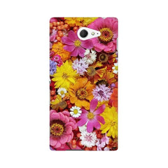 Colorful Flowers Background Mobile Cover For Sony Xperia M2 S50h