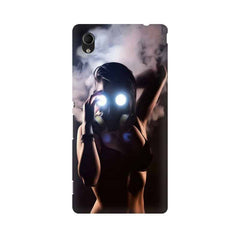 Gas Mask Girl Mobile Cover For Sony Xperia M4 Aqua