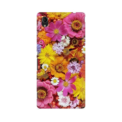 Colorful Flowers Background Mobile Cover For Sony Xperia M4 Aqua