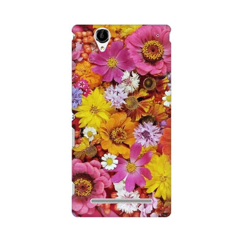 Colorful Flowers Background Mobile Cover For Sony Xperia T2 Ultra
