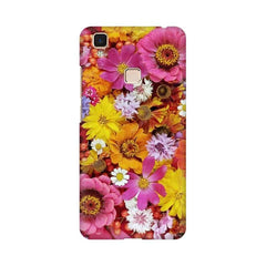Colorful Flowers Background Mobile Cover For Vivo V3 Max